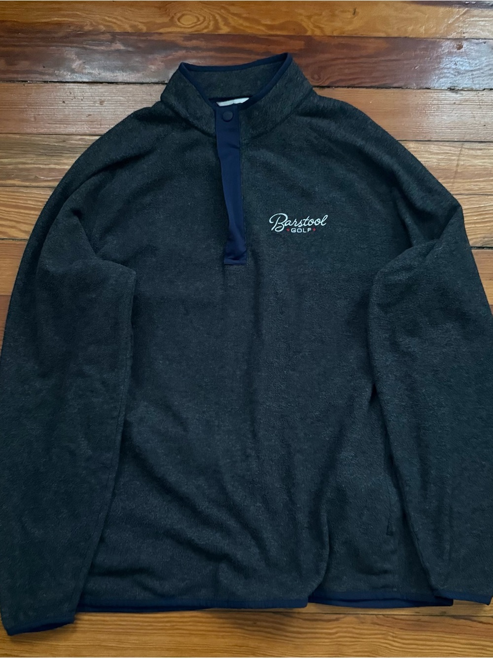 Peter Millar Barstool Golf Quarter Zip Fleece Pullover Men’s XL Grey